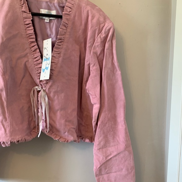 NWT / Alice Blue / XXL / Genuine Leather (Suede) / Cropped Jacket - Picture 2 of 12